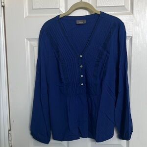 Yessica Blue Buttoned Relaxed Blouse